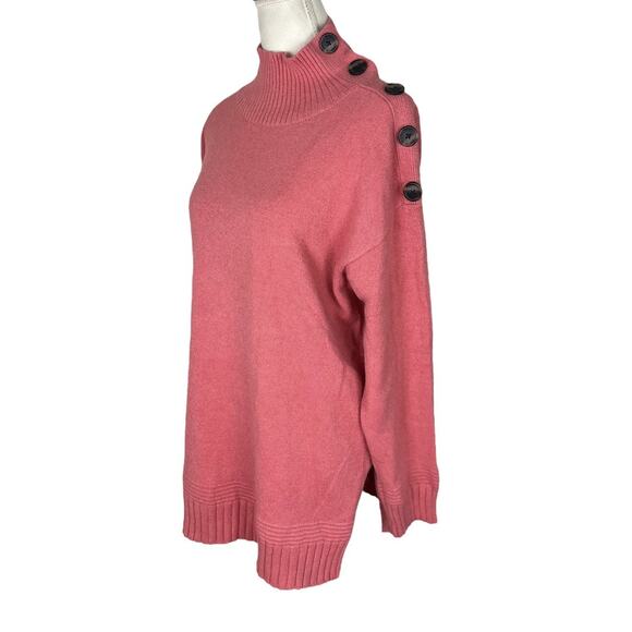 Anthropologie Margarita Tunic Knit Sweater Mock Turtleneck Buttons Size Large - Picture 4 of 8